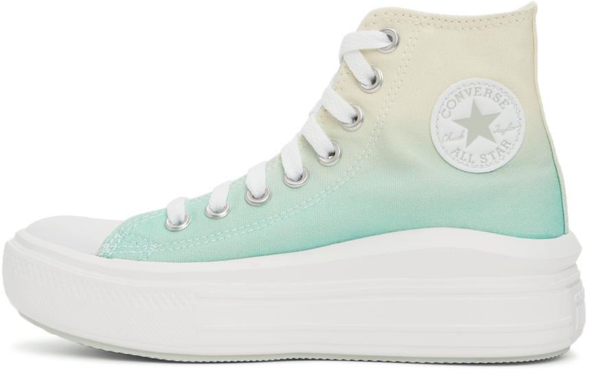 商品Converse|Green & Beige Ombre Chuck Taylor All Star Move Hi Sneakers,价格¥608,第5张图片详细描述