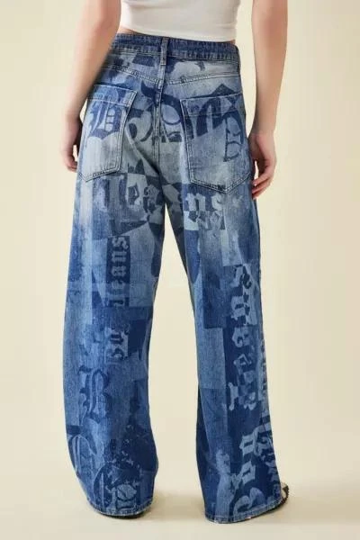 商品BDG|BDG Laser Print Mid-Wash Jaya Baggy Jean,价格¥673,第5张图片详细描述