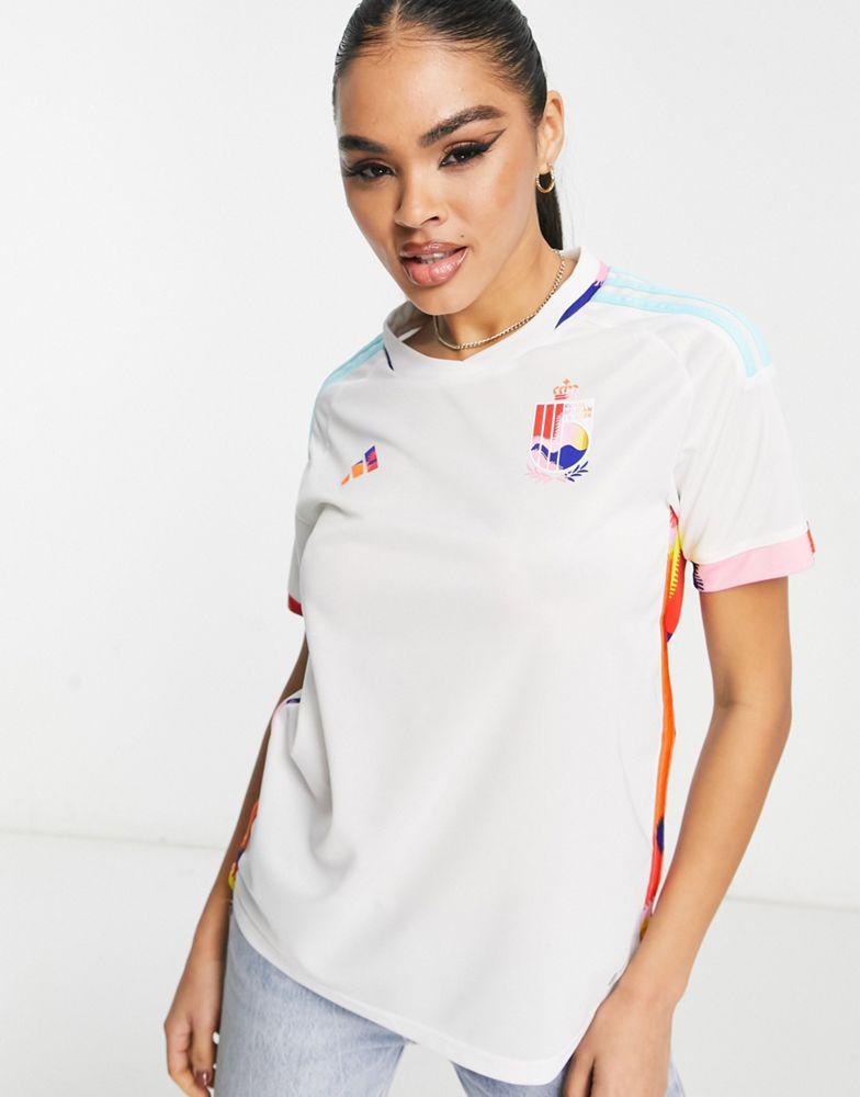 adidas Football Belgium World Cup 2022 away shirt in white商品第1张图片规格展示