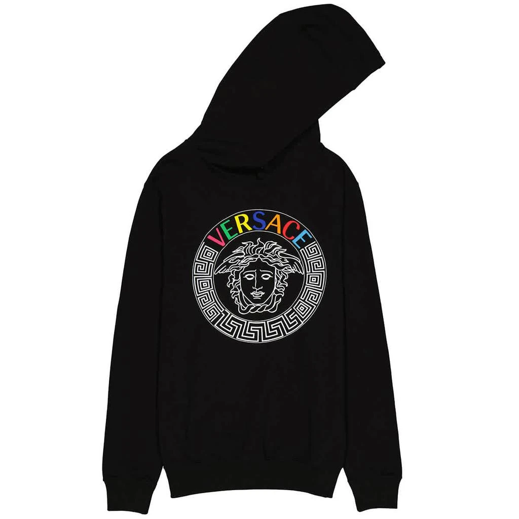 商品Versace|Versace Mens Embroidered Multi Logo Medusa Popover Hoodie, Size Small,价格¥2384,第1张图片
