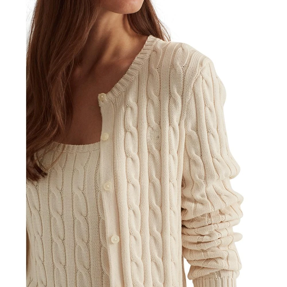 商品Ralph Lauren|Cable-Knit Cotton Cardigan Sweater,价格¥274,第3张图片详细描述
