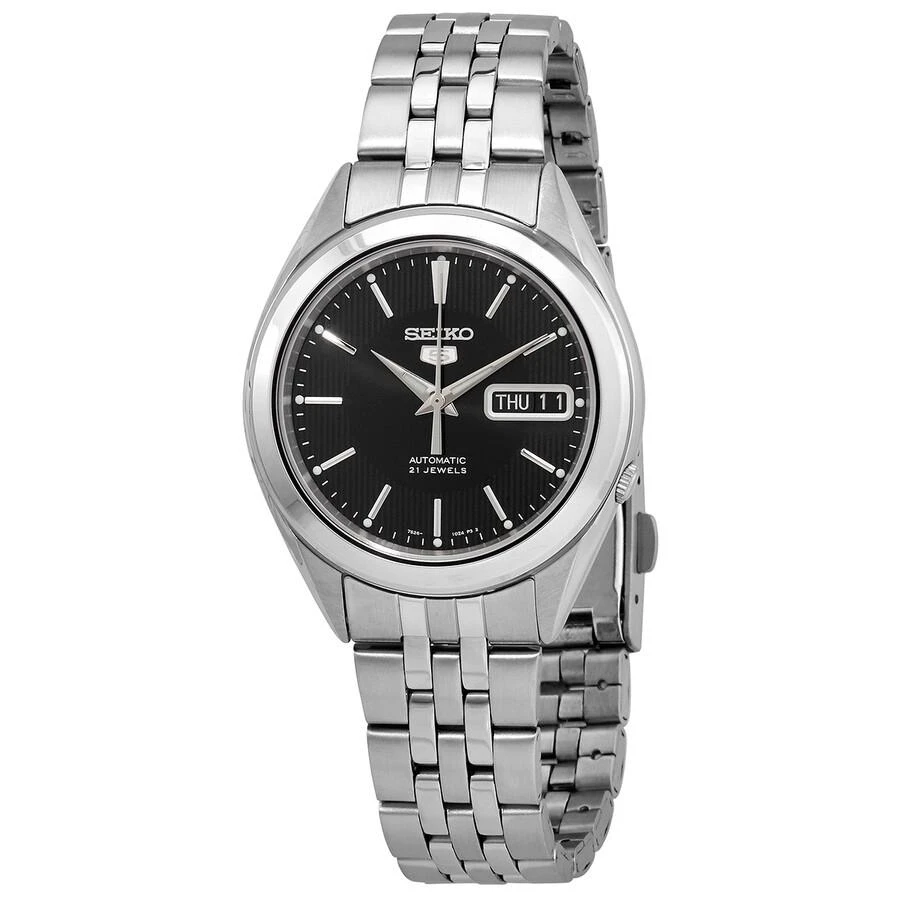 商品Seiko|5 Black Dial Stainless Steel Men's Watch SNKL23J1,价格¥807,第1张图片