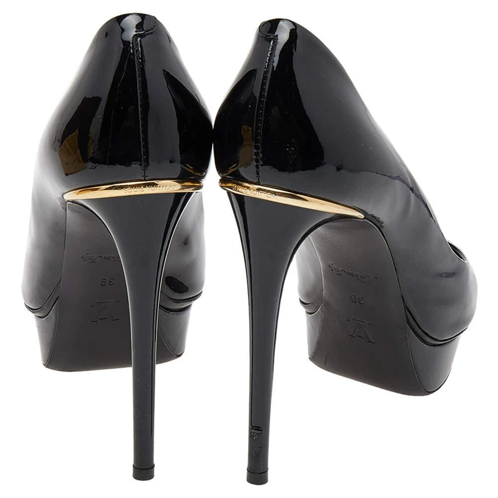 商品[二手商品] Louis Vuitton|Louis Vuitton Black Patent Leather Eyeline Peep Toe Platform Pumps Size 39,价格¥1411,第5张图片详细描述