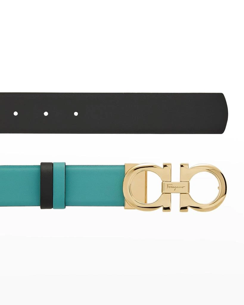 商品Salvatore Ferragamo|Gancini Bicolor Leather Belt,价格¥2083,第3张图片详细描述