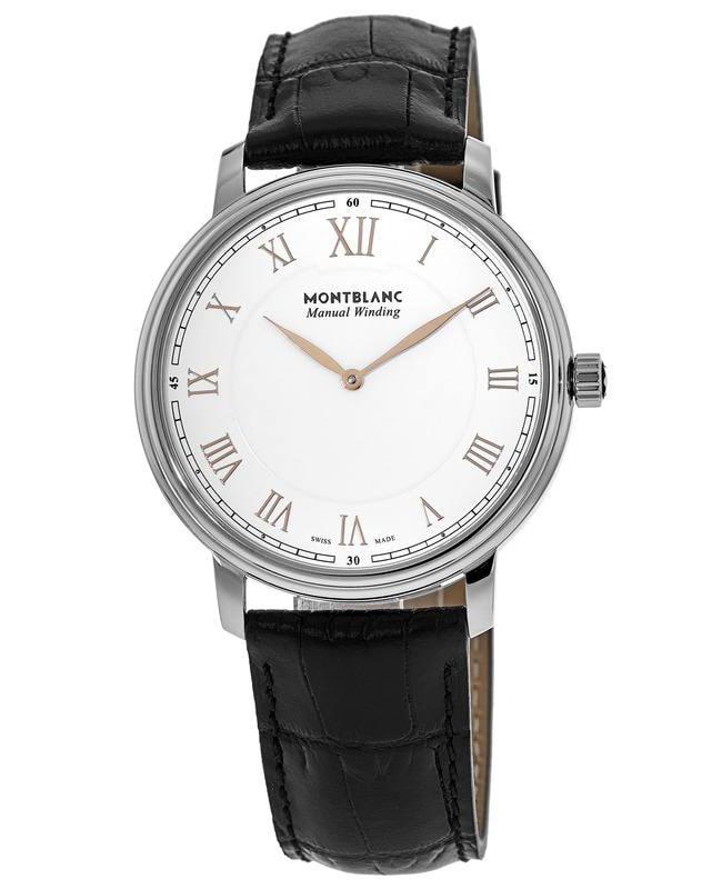 Montblanc Tradition Manual Winding White Dial Leather Strap Men's Watch 119962商品第1张图片规格展示