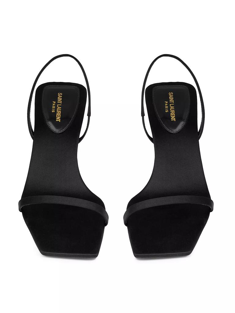 【送料込】Saint Laurent_Jaspe satin crepe sandals Saint Laurent Jaspe 55 Satin Crepe Sandals in Black | Lyst
