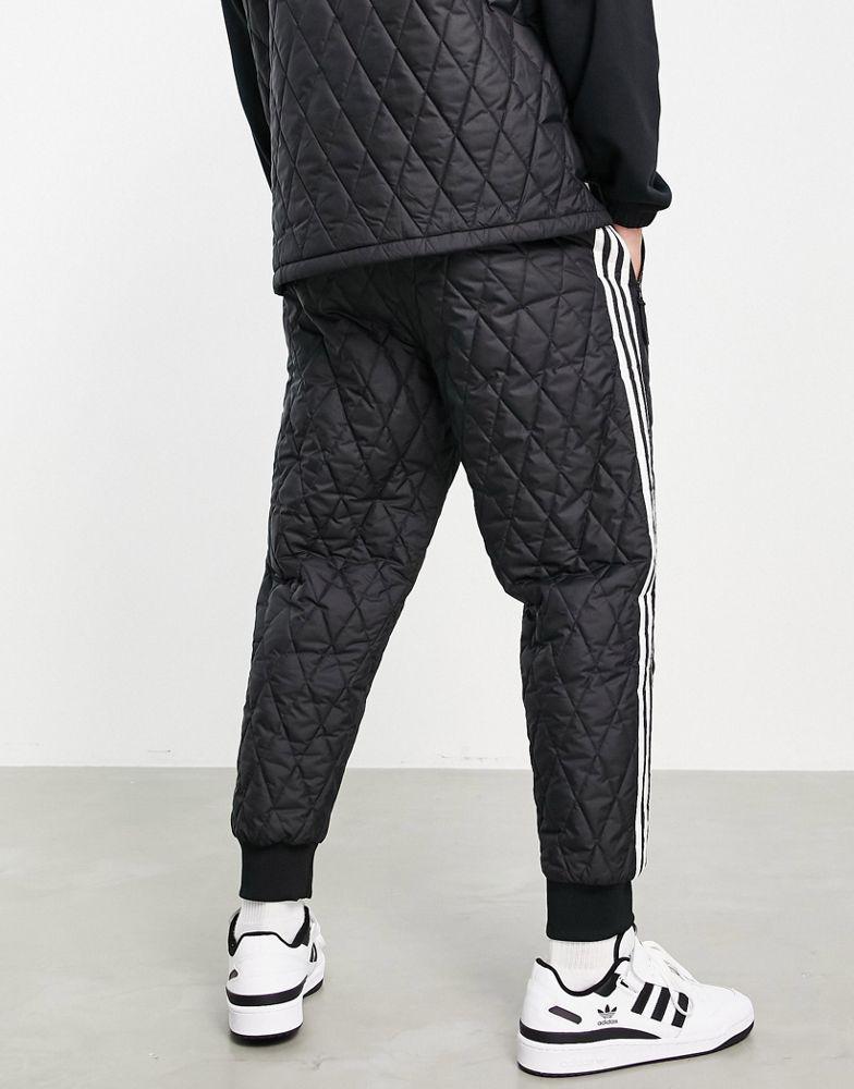 商品Adidas|adidas Originals adicolor three stripe quilted track pants in black,价格¥286,第6张图片详细描述