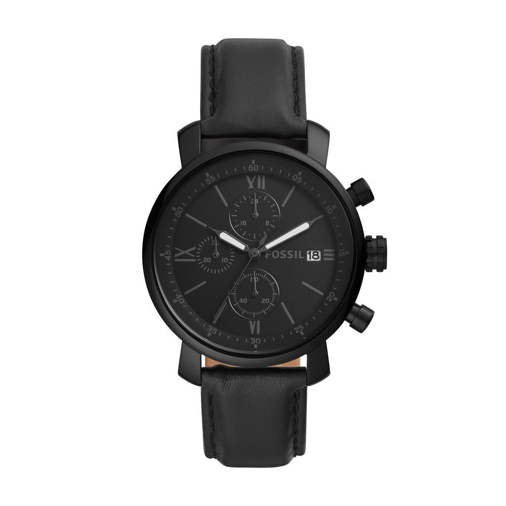 商品Fossil|Fossil Men's Rhett Chronograph, Black-Tone Stainless Steel Watch,价格¥388,第1张图片
