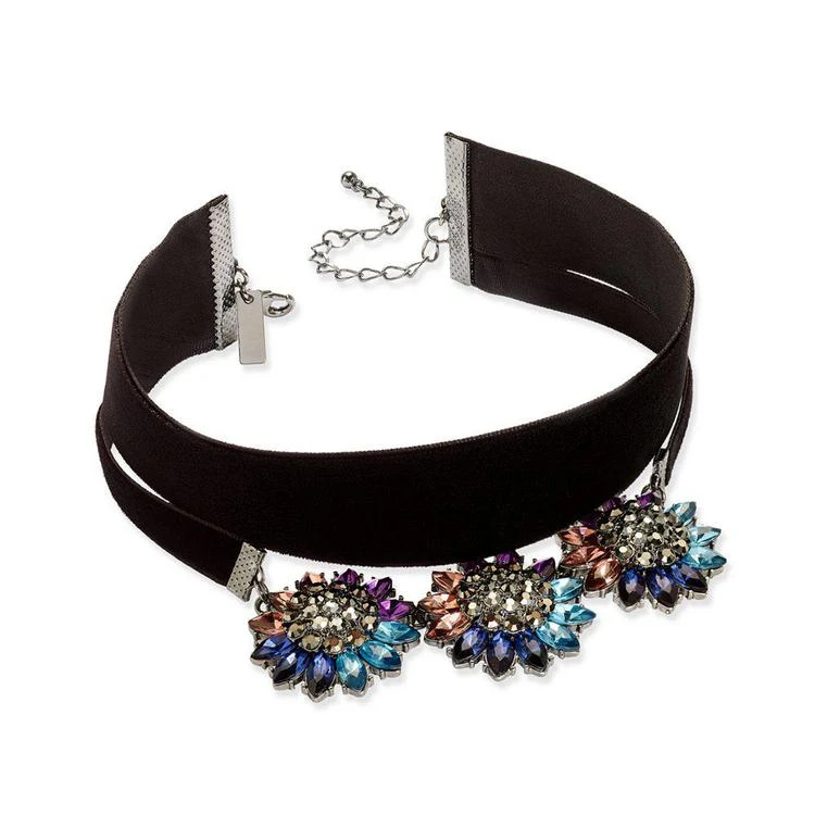 商品INC International|Hematite-Tone Floral Crystal Choker Necklace, Created for Macy's,价格¥80,第1张图片