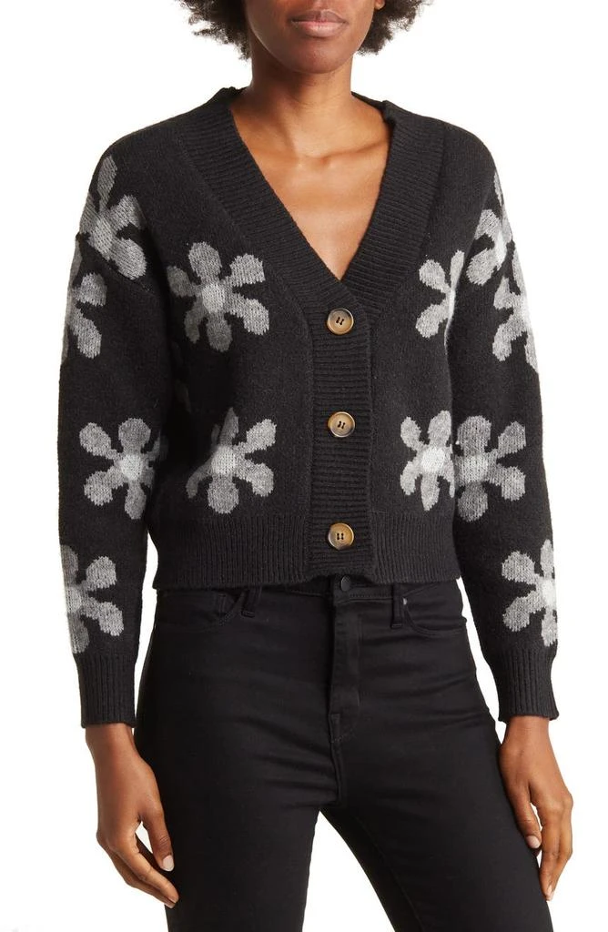 商品Tahari|Daisy Jacquard Crop Cardigan,价格¥188,第1张图片