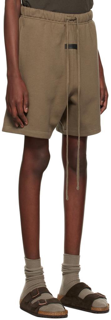 商品Essentials|Brown Flocked Shorts,价格¥343,第2张图片详细描述