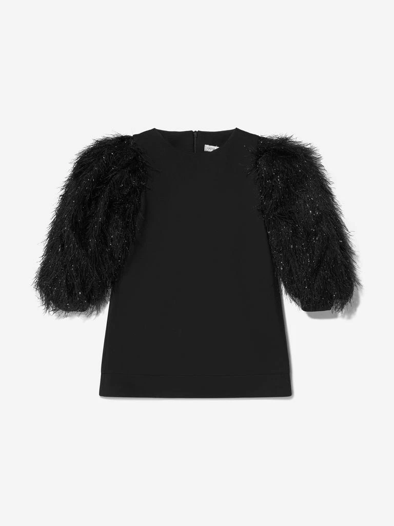 商品Mama Luma|Mama Luma Black Girls Feather Look Sleeve Dress,价格¥1122,第1张图片