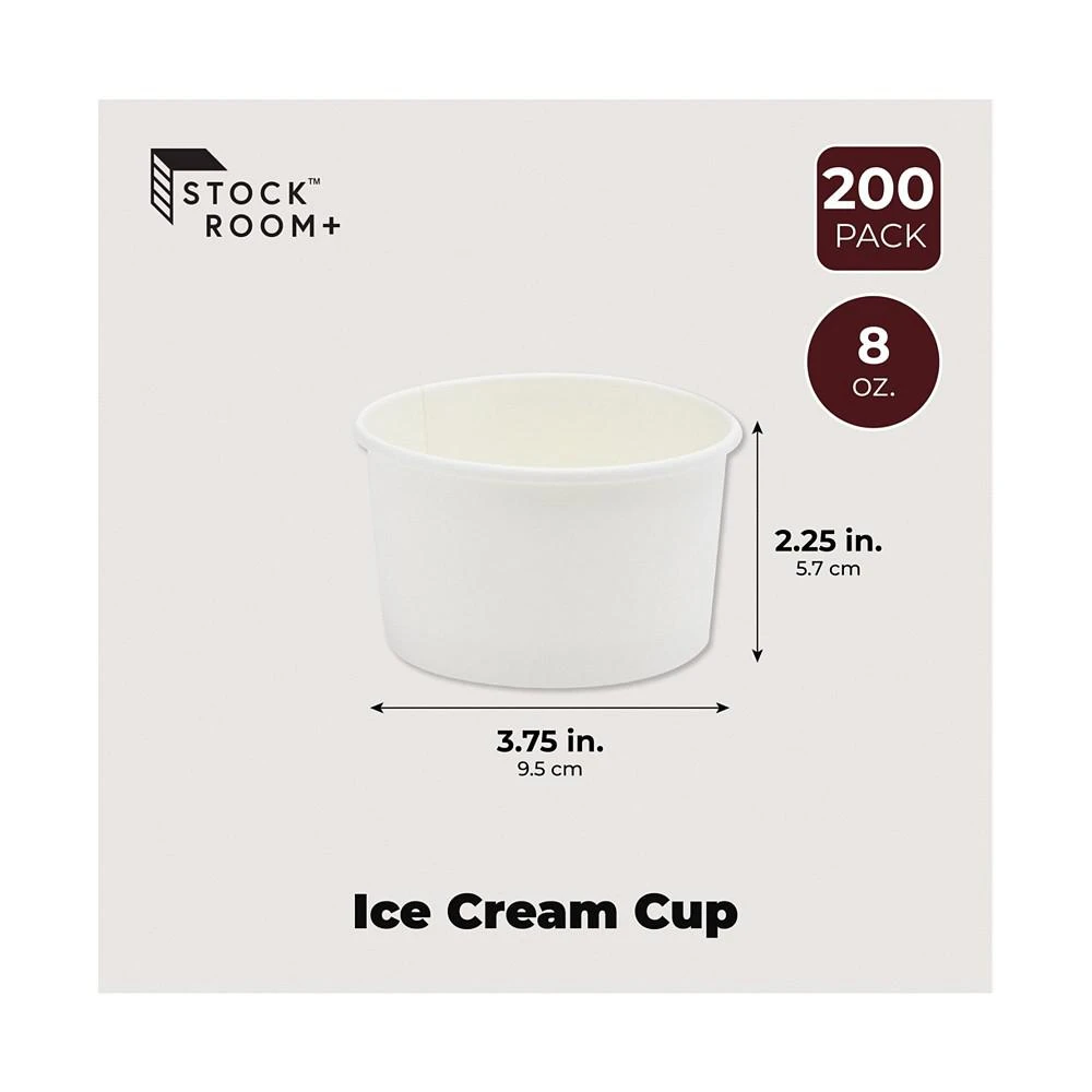 商品Juvale|200 Pack White Paper Ice Cream Cups for Sundaes and Frozen Yogurt, Disposable Dessert Bowls (8 oz),价格¥254,第3张图片详细描述