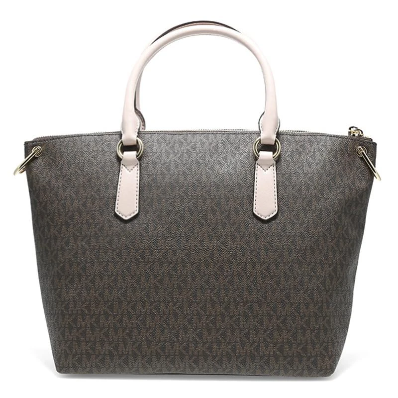 商品[国内直发] Michael Kors|迈克·科尔斯MICHAEL KORS MK女包专柜款ELSONPVC配皮深棕配粉色单肩手提包30F0G1ES3B BRN SFTPINK,价格¥1730,第1张图片