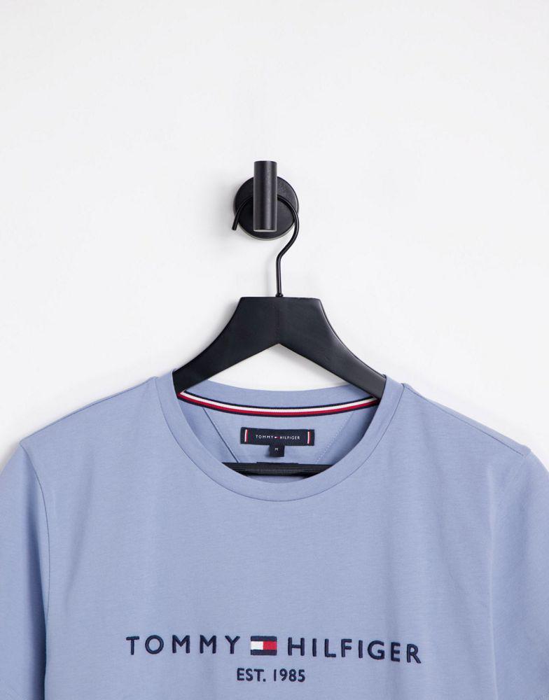 商品Tommy Hilfiger|Tommy Hilfiger flag logo t-shirt in light blue,价格¥391,第4张图片详细描述