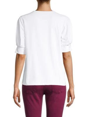 商品Susana Monaco|Pleated Puff-Sleeve Top,价格¥143,第2张图片详细描述