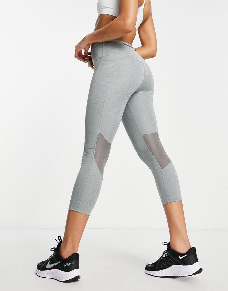Nike Running Dri-FIT Fast cropped leggings in marl grey商品第3张图片规格展示