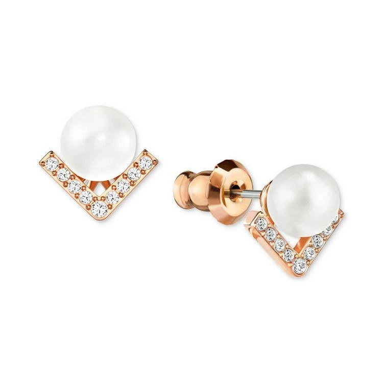 商品Swarovski|Swarovski Imitation Glass Pearl and Pavé Earring Jacket Earrings 珍珠耳钉,价格¥667,第1张图片