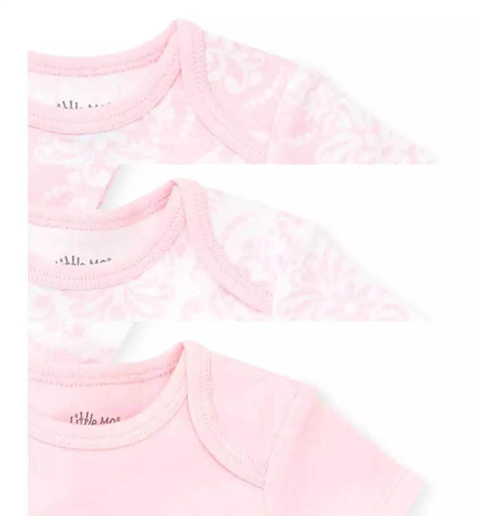 商品Little Me|Baby Girls Damask Short Sleeved Bodysuits, Pack of 3,价格¥98,第2张图片详细描述