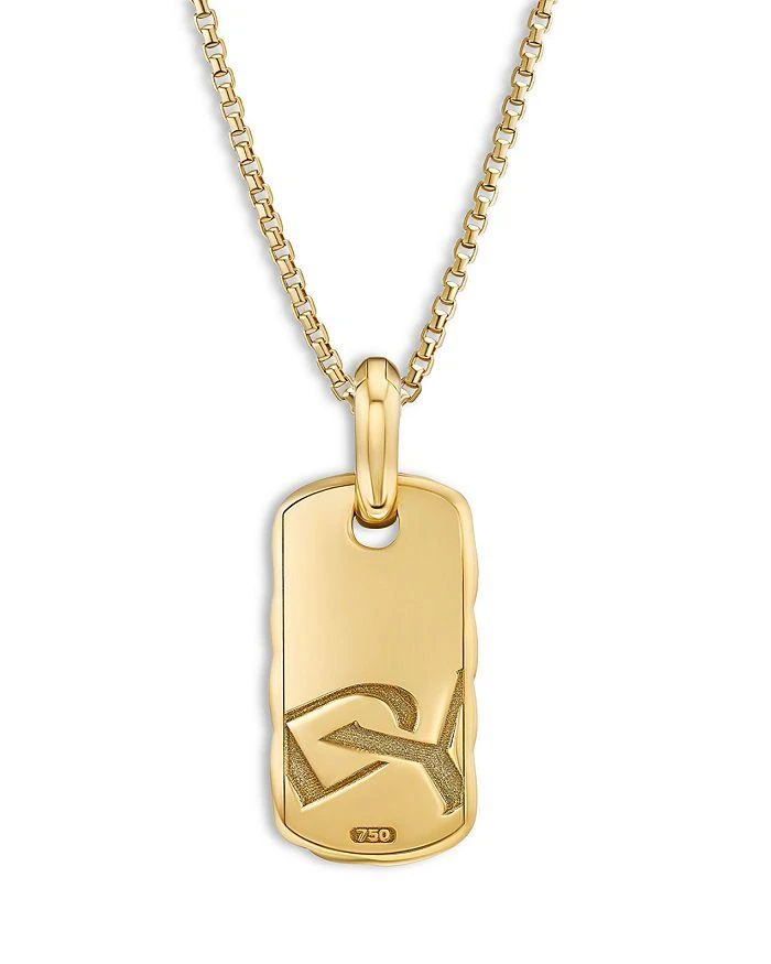 商品David Yurman|18K Yellow Gold Sculptured Cable Rectangular Dog Tag Enhancer Pendant,价格¥6357,第4张图片详细描述