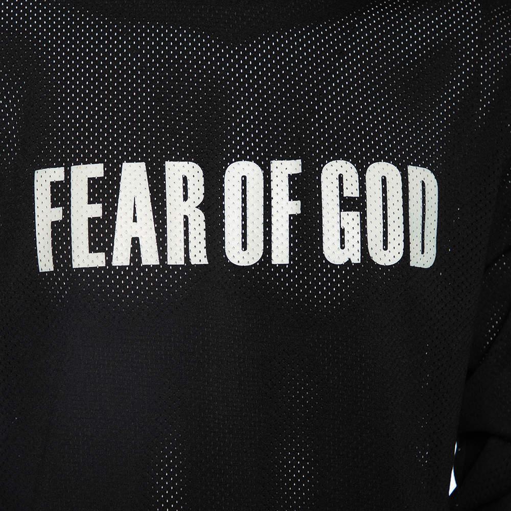 商品[二手商品] Fear of god|Fear of God Black Synthetic Logo Print Long Sleeved Mesh-Jersey T-Shirt S,价格¥4725,第6张图片详细描述