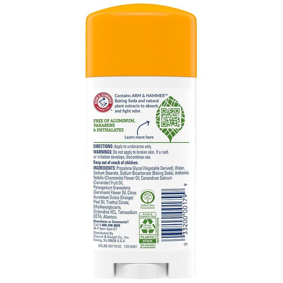 商品Arm & Hammer Essentials|Deodorant With Natural Deodorizers Orange Citrus,价格¥43,第2张图片详细描述