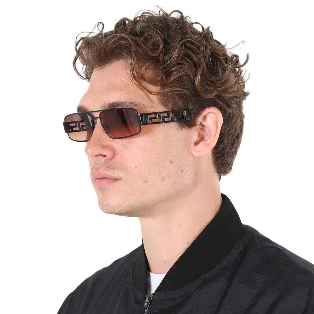 商品Versace|Versace Orange Gradient Light Grey Rectangular Men's Sunglasses VE2257 126118 60,价格¥833,第2张图片详细描述