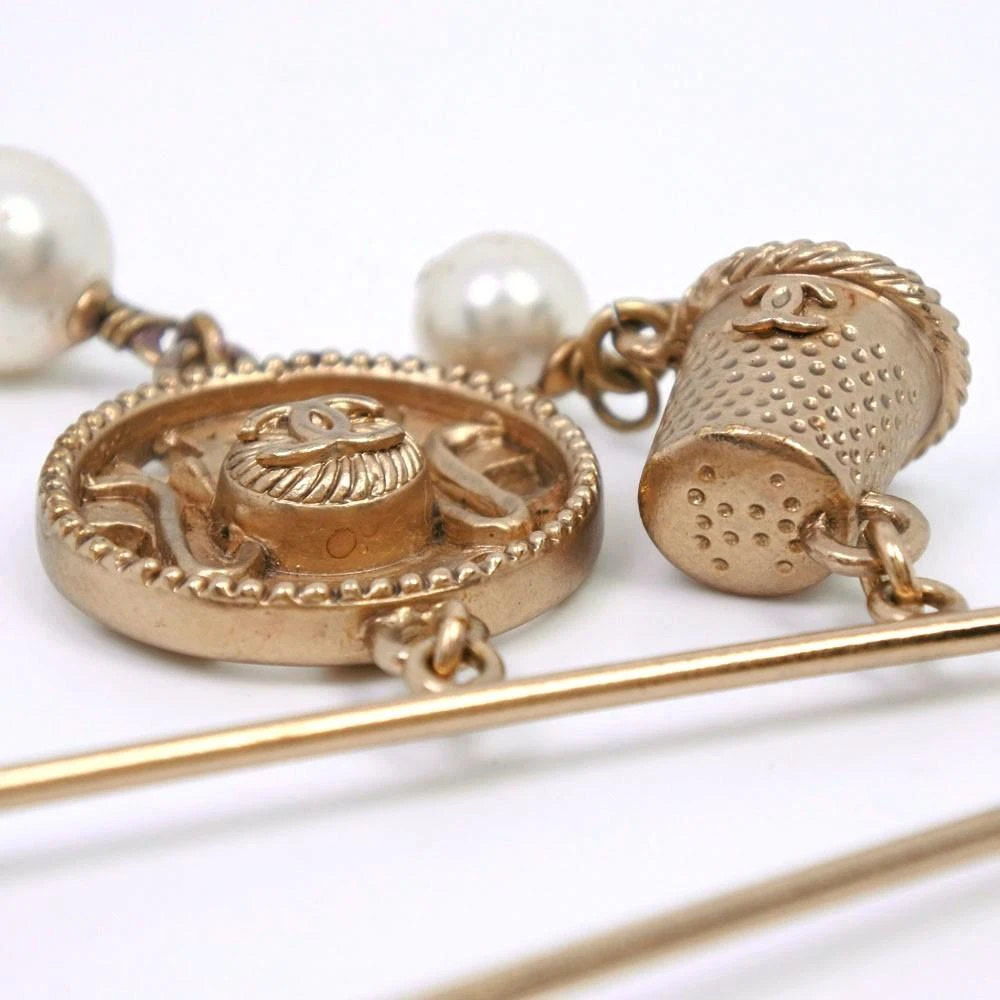 Cc Coco Brooch Metal With Faux Pearls And Crystals _Plated Brooch Jewelry (Pre-Owned) �商品