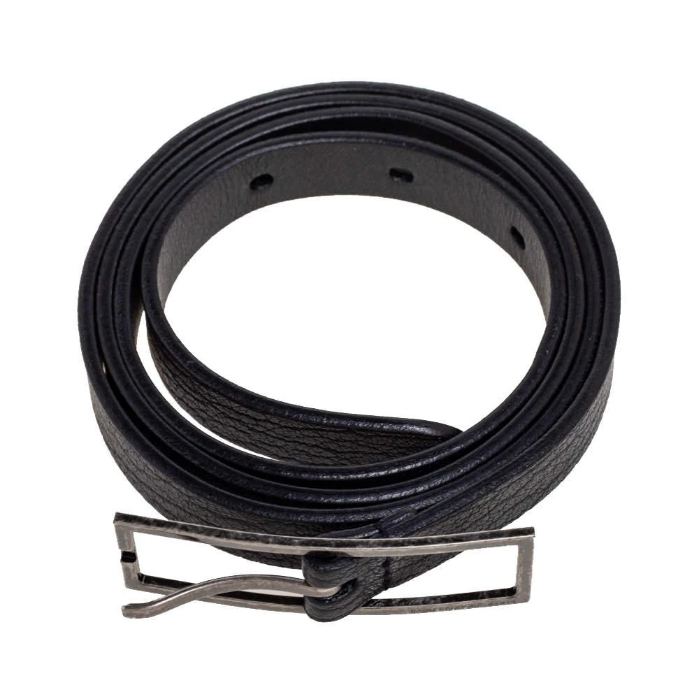 商品[二手商品] Yves Saint Laurent|Saint Laurent Black Leather Buckle Slim Belt 85CM,价格¥1516,第3张图片详细描述