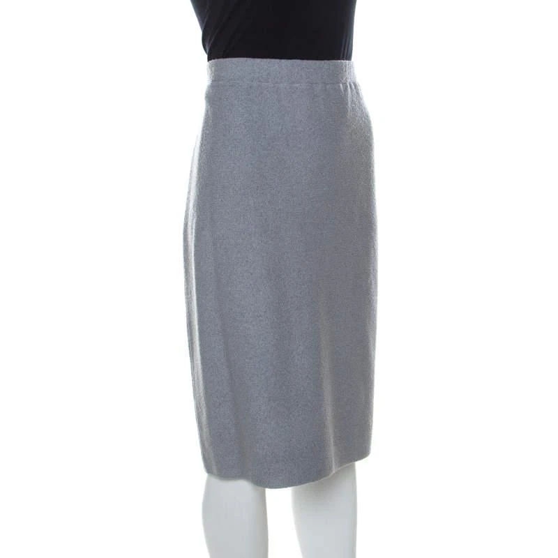 商品[二手商品] St. John|St. John Grey Knitted Elasticized Waistband Skirt XL,价格¥811,第2张图片详细描述