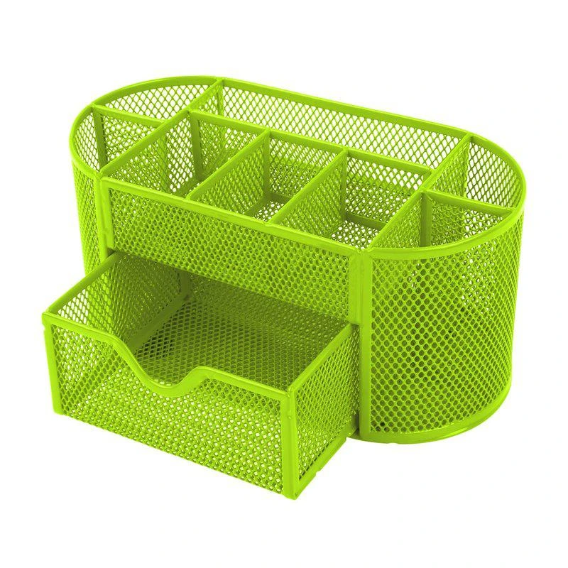 商品Fresh Fab Finds|9-Compartment Metal Mesh Pencil Holder Desk Organizer, Pen Storage Green,价格¥274,第1张图片