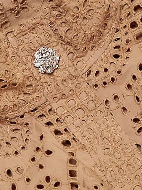Broderie Anglasie Jeweled Button Midi Dress 商品