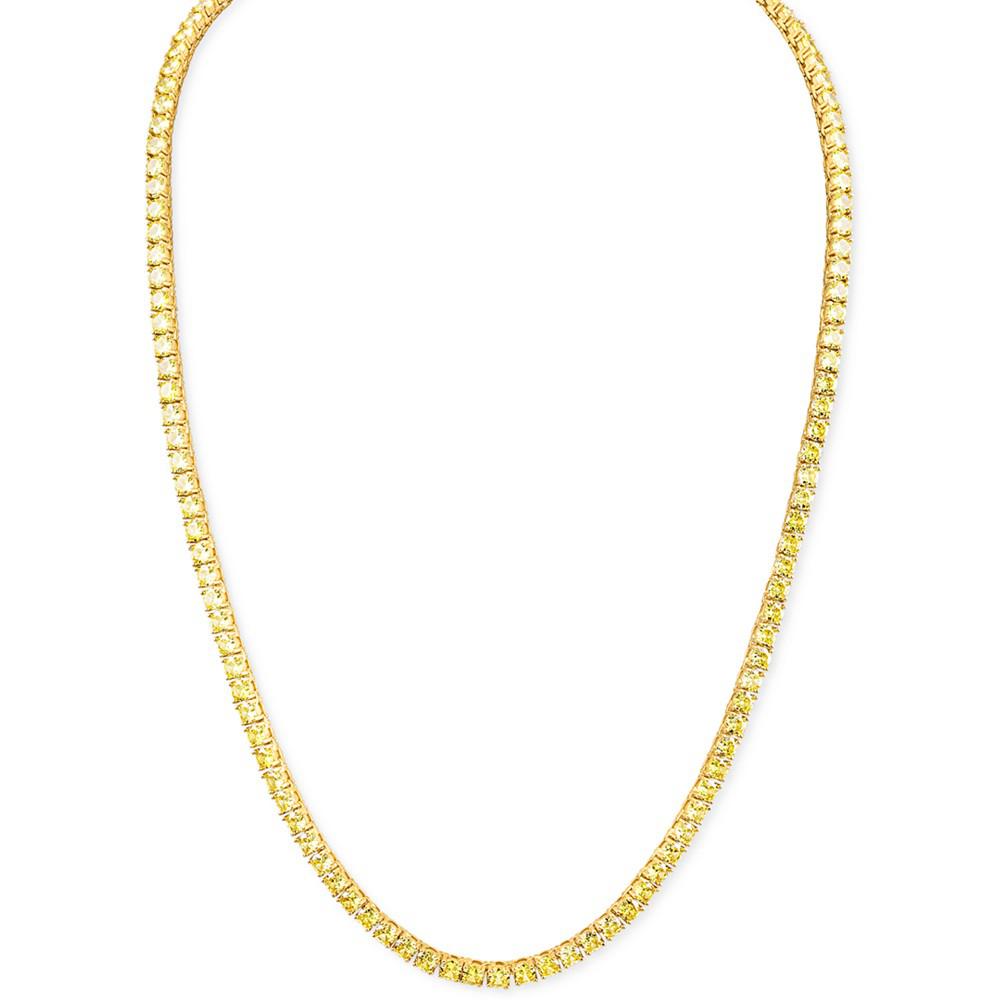 Yellow Cubic Zirconia 22" Tennis Necklace in 14k Gold-Plated Sterling Silver, Created for Macy's商品第1张图片规格展示