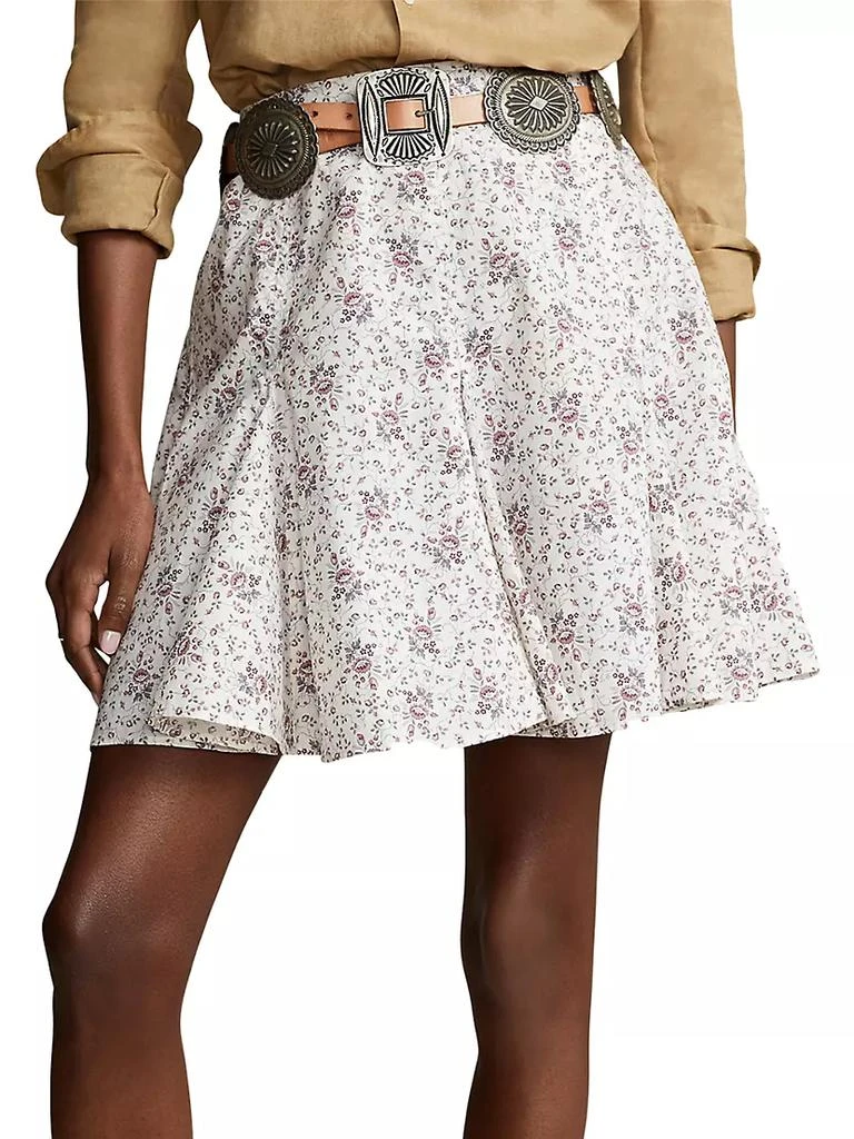 商品Ralph Lauren|Mickey Floral Cotton Godet Miniskirt,价格¥854,第3张图片详细描述