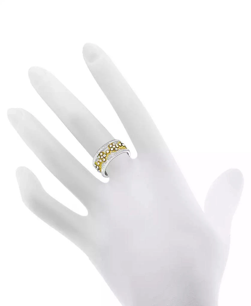 商品Essentials|Floral Crystal Openwork Band Ring in Two-Tone Plate,价格¥191,第2张图片详细描述