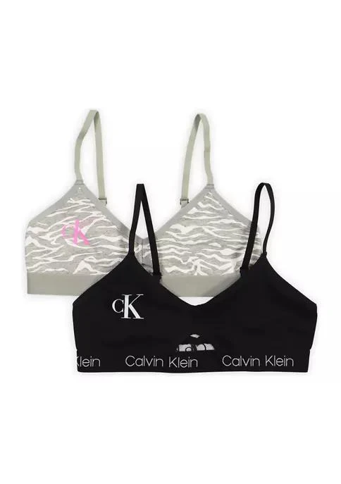 商品Calvin Klein|Klein Girls 7 16 Cutout Crop Bra   2 Pack,价格¥79,第1张图片