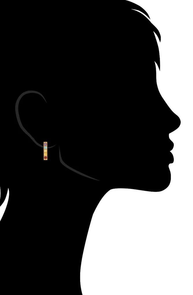 商品Rivka Friedman|18K Yellow Gold Clad Rainbow Crystal Bar Earrings,价格¥370,第2张图片详细描述