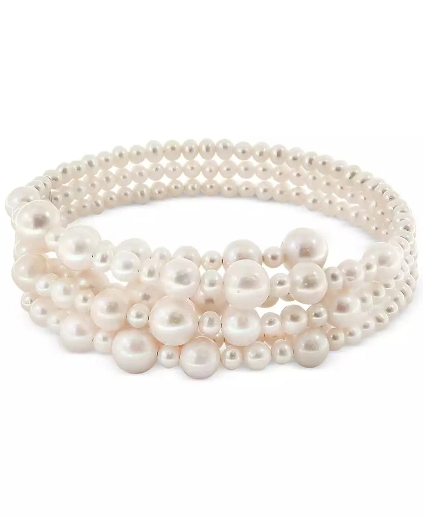 商品Effy|Pearl Lace by EFFY® Cultured Freshwater Pearl (5-1/2, 7-1/2, 10, 12mm) Coil Choker Necklace,价格¥7328,第1张图片