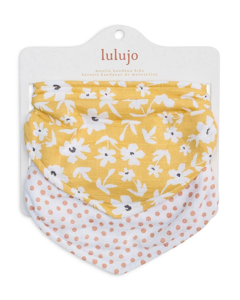 Wildflower and Dots Printed Cotton Muslin Bandana Bibs, Pack of 2 - Baby 商品