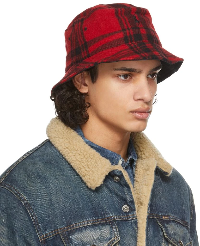 商品Ralph Lauren|Red & Black Plaid Bucket Hat,价格¥380,第2张图片详细描述