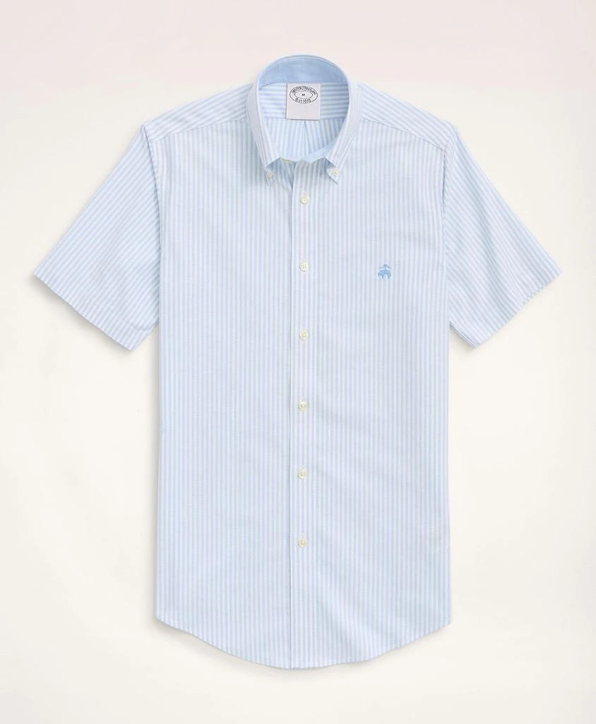 商品Brooks Brothers|Stretch Regent Regular-Fit Sport Shirt, Non-Iron Short-Sleeve Bengal Stripe Oxford,价格¥894,第1张图片