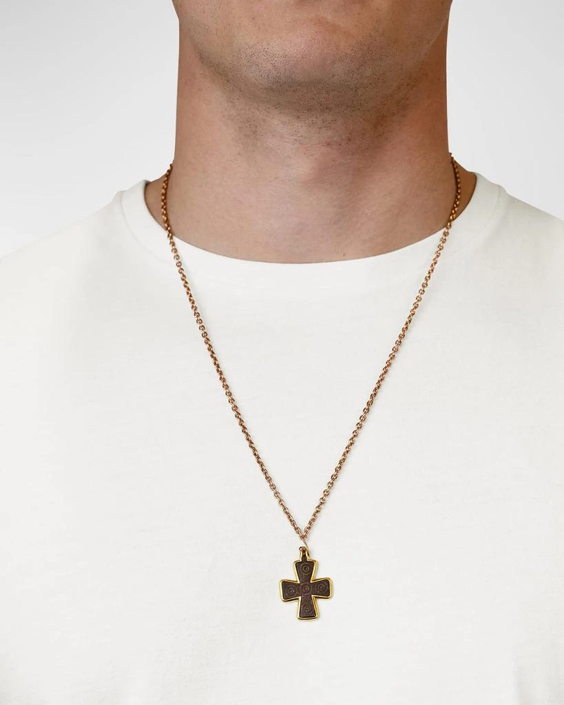 商品Jorge Adeler|Men's 18K Yellow Gold Byzantine Cross Pendant,价格¥41519,第2张图片详细描述