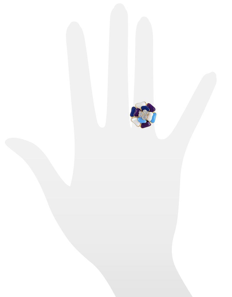 商品Rosato 洛萨朵|Tearose - 镶钻18K金蓝色系小花朵戒指,价格¥5144,第5张图片详细描述