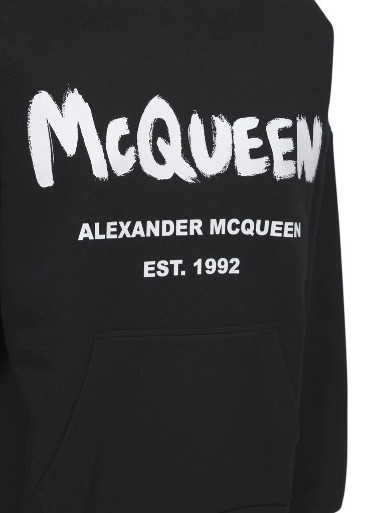 商品Alexander McQueen|Cotton Mcqueen Graffiti Hoodie,价格¥6291,第3张图片详细描述