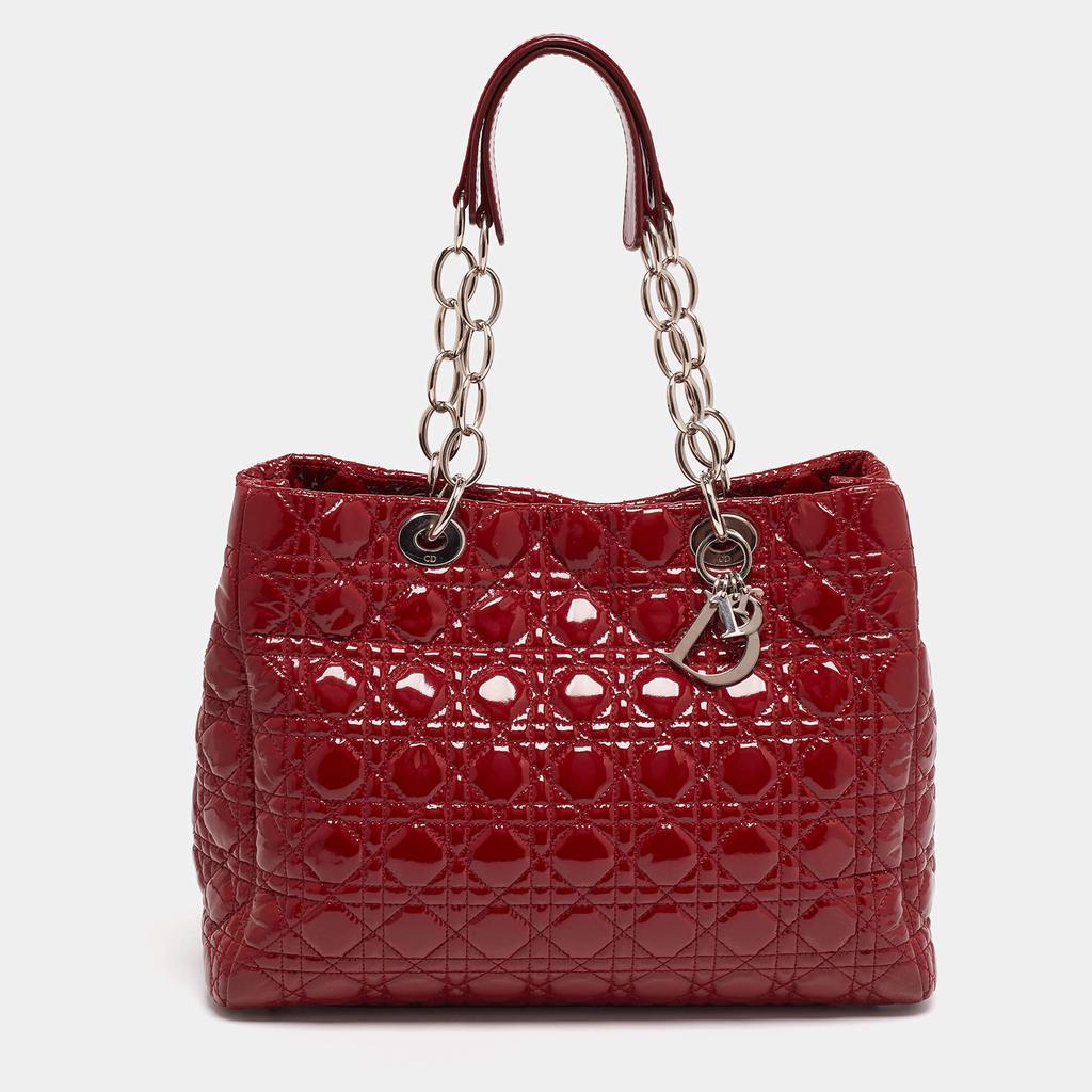 商品[二手商品] Dior|Dior Red Cannage Quilted Patent Leather Large Dior Soft Shopper Tote,价格¥11364,第1张图片