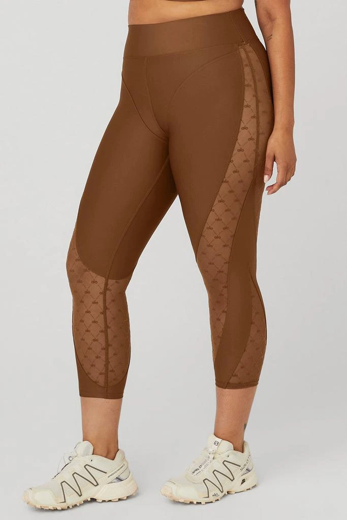 商品Alo|Airlift Mesh High-Waist Celeste Capri - Cinnamon Brown,价格¥475,第4张图片详细描述