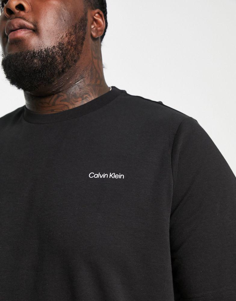 Calvin Klein Big & Tall cotton blend t-shirt with logo in black商品第2张图片规格展示