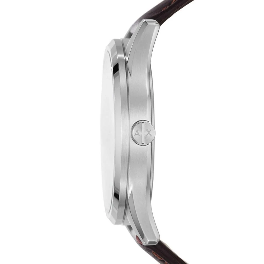 商品Armani Exchange|Men's Multifunction Brown Leather Strap Watch, 42mm,价格¥1130,第2张图片详细描述