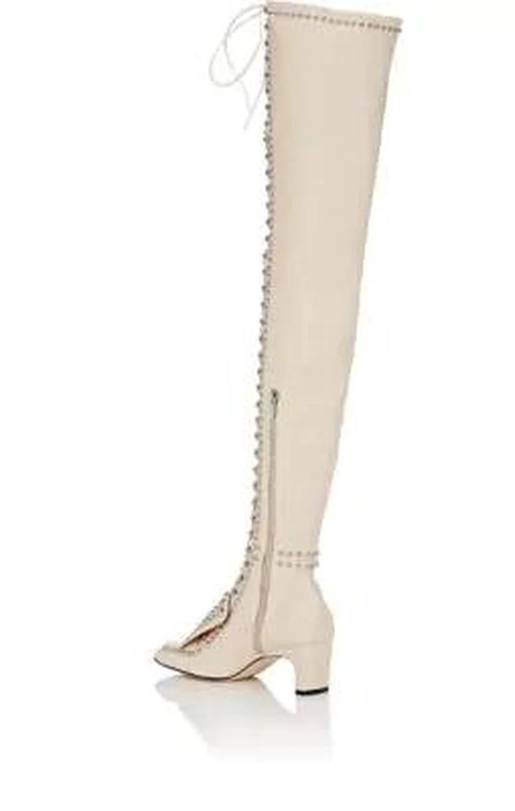 商品Sergio Rossi|Studded Leather Over-The-Knee Boots,价格¥17626,第3张图片详细描述