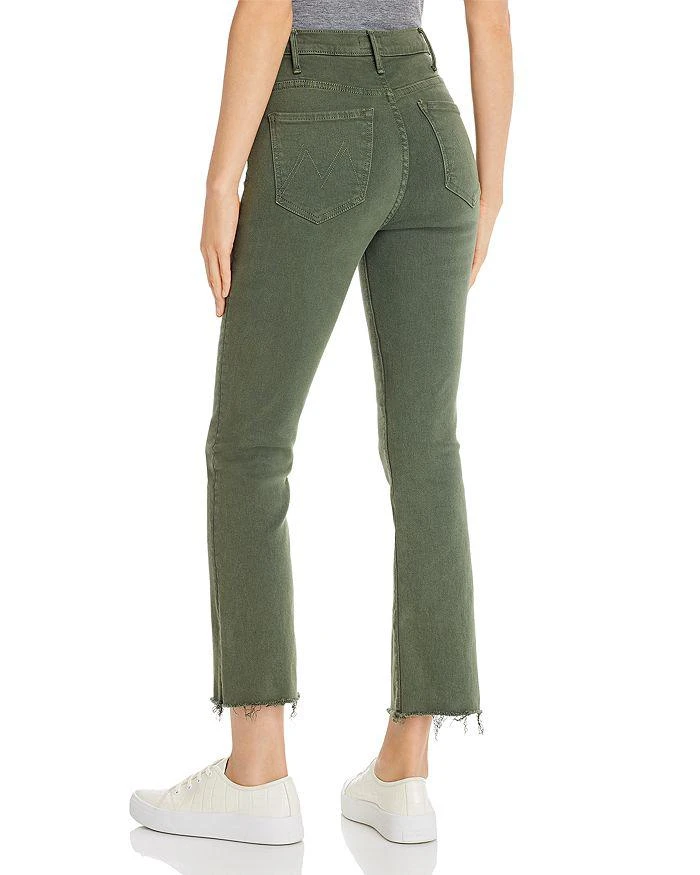 商品MOTHER|The Hustler Ankle Fray Flared Jeans in Dark Olive,价格¥443,第2张图片详细描述